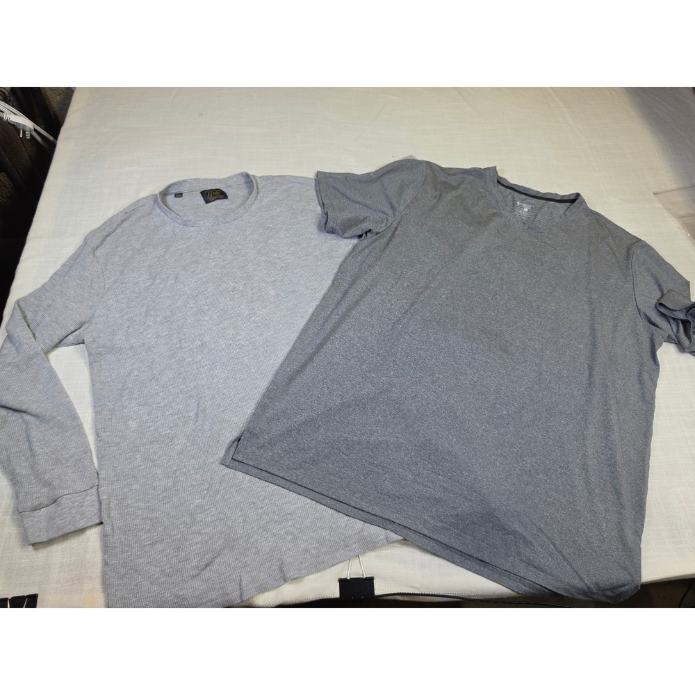 Mens XXL Shirt Lot Jachs Long Sleeve Waffle Thermal Liberty Pro V-Neck Tee Gray - Picture 1 of 8